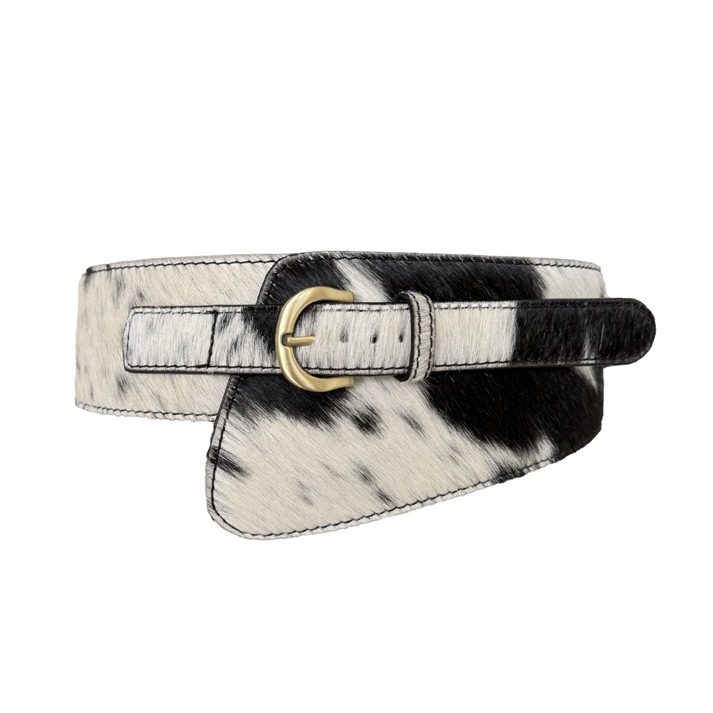 Savanna Cowhide Black Belt
