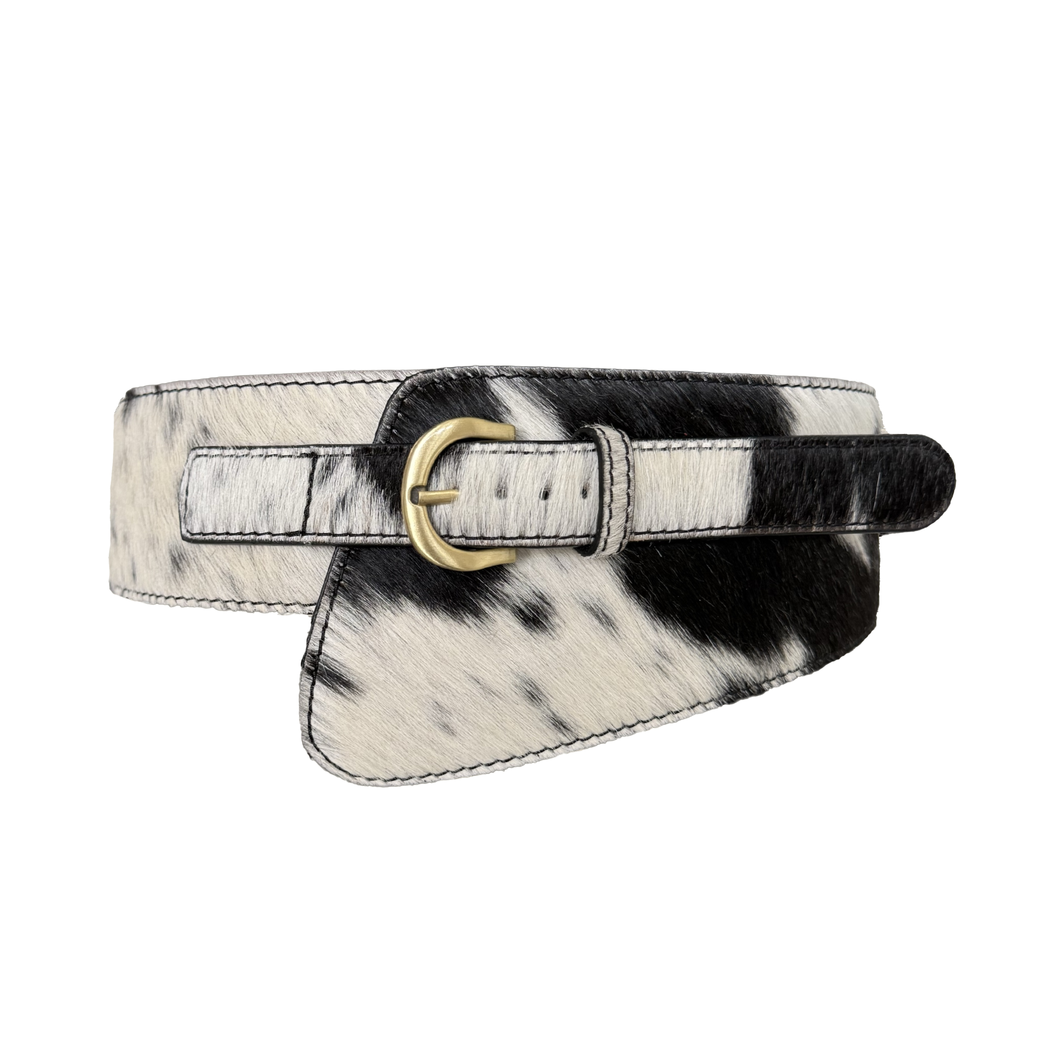 Savanna Cowhide Black Belt