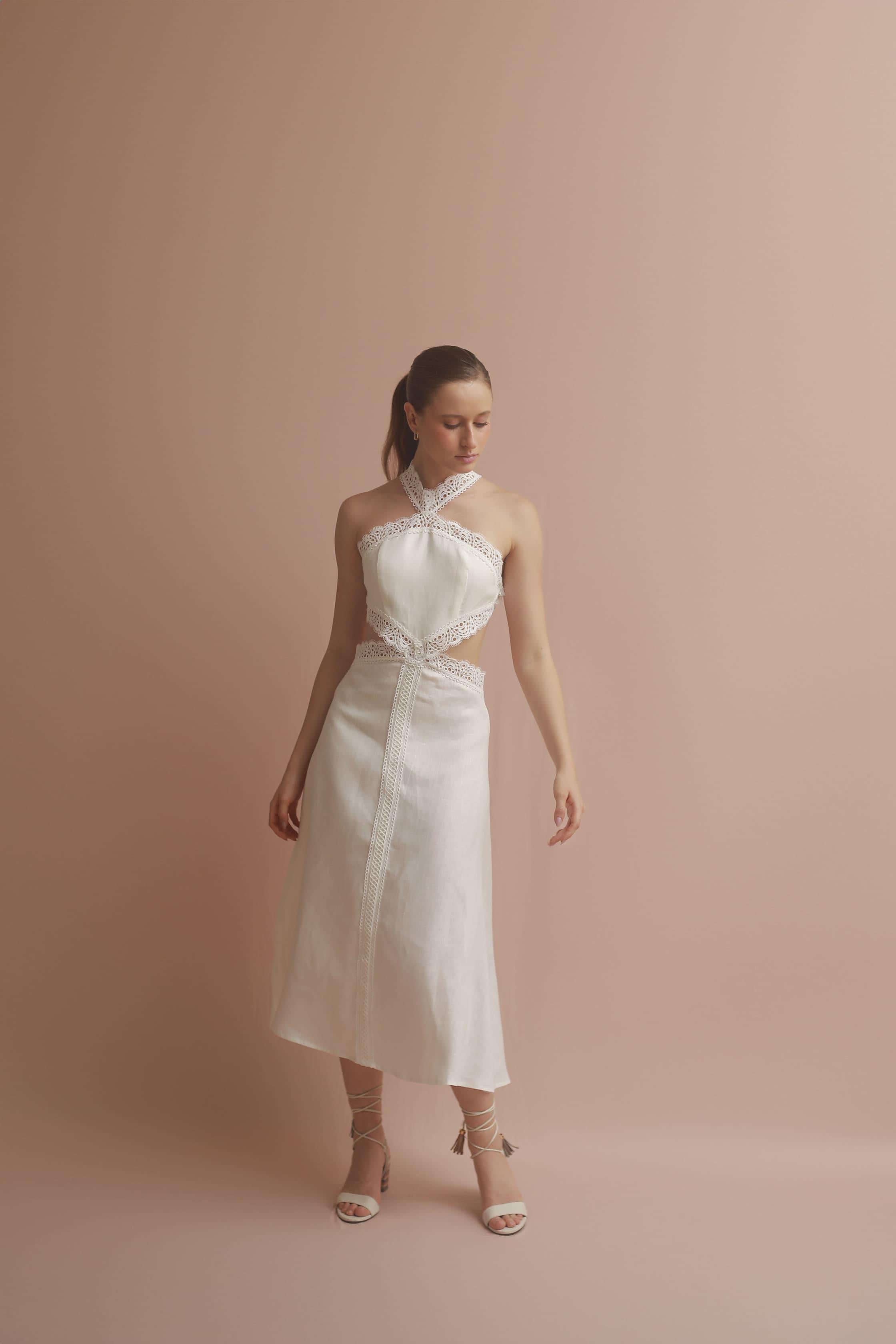 Celina Dress White